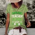 Shamrock One Lucky Teacher Aide St Patricks Day School  Women's Short Sleeve Loose T-shirt Green