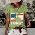 Thank A Veteran Everyday Memorial Day Veterans Day Flag Gift Women's Short Sleeve Loose T-shirt Green