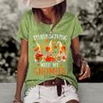 Thanksgiving With My Gnomies For Women Funny Gnomies Lover  Women's Short Sleeve Loose T-shirt Green