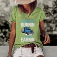 Truck Driver Funny Trucker Semicute Gifttrailer Truck Gift Women's Short Sleeve Loose T-shirt Green
