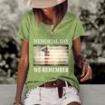 We Remember Funny Gift Salute Military Memorial Day Cute Gift Women's Short Sleeve Loose T-shirt Green