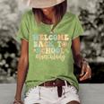 Welcome Back To School Lunch Lady Retro Groovy  Women's Short Sleeve Loose T-shirt Green