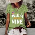 Womens Wine Lover Outfit For Halloween Witch Way To The Wine Women's Short Sleeve Loose T-shirt Green