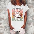 Groovy Nurse Costume Spooky Nurse Halloween Women's Loosen Crew Neck Short Sleeve T-Shirt Green