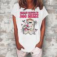 Groovy Pink Ribbon Mom Breast Cancer Is Boo Sheet Halloween V2 Women's Loosen Crew Neck Short Sleeve T-Shirt Green