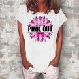 Pink Out Breast Cancer Awareness Sunflower Pink Women's Loosen Crew Neck Short Sleeve T-Shirt Green