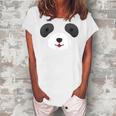 Cute Bear Panda Face Diy Easy Halloween Party Easy Costume Women's Loosen T-shirt White