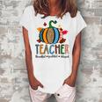 Pumpkin Leopard Teacher Thankful Grateful Blessed V3 Women's Loosen T-shirt White