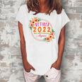 Retired 2022 Funny Retirement Cute Pink Flowers For Women Women's Loosen Crew Neck Short Sleeve T-Shirt White
