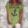 Dibs On The Captain Funny Captain Wife Dibs On The Captain  Women's Loosen Crew Neck Short Sleeve T-Shirt Grey