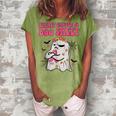 Groovy Pink Ribbon Mom Breast Cancer Is Boo Sheet Halloween V2 Women's Loosen Crew Neck Short Sleeve T-Shirt Grey