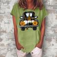 Halloween Truck Gnomes Pumpkin Thanksgiving Women's Loosen T-shirt Grey