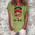 Leo Girl Messy Bun Leopard Bandana July Zodiac Sign Birthday Women's Loosen Crew Neck Short Sleeve T-Shirt Grey