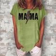 Mama Lightning Bolt Leopard Cheetah Print Mothers Day  Women's Loosen Crew Neck Short Sleeve T-Shirt Grey