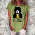 Oktoberfest Bier Beer Bear Hug German Party Women's Loosen T-shirt Grey