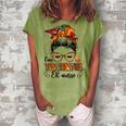 One Thankful Er Nurse Messy Bun Fall Autumn Thanksgiving Women's Loosen Crew Neck Short Sleeve T-Shirt Grey