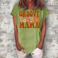 Retro Groovy Mama Matching Family 1St Birthday Party Women's Loosen T-shirt Grey