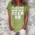 St Patricks Day Im Just Here For The Beer Drinking Gifts  Women's Loosen Crew Neck Short Sleeve T-Shirt Grey