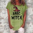 Basic Witch Women Halloween Distressed Witch Hat Women's Loosen T-shirt Grey