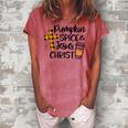 Hello Fall Pumpkin Spice & Jesus Christ Fall Christian Gift  Women's Loosen Crew Neck Short Sleeve T-Shirt Watermelon
