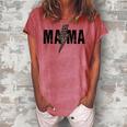 Mama Lightning Bolt Leopard Cheetah Print Mothers Day  Women's Loosen Crew Neck Short Sleeve T-Shirt Watermelon