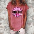Pink Out Breast Cancer Awareness Sunflower Pink Women's Loosen Crew Neck Short Sleeve T-Shirt Watermelon