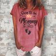 Womens Soon To Be Mommy 2023 Mothers Day First Time Mom Pregnancy Women's Loosen Crew Neck Short Sleeve T-Shirt Watermelon