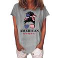 All American Girl Messy Bun Flag 4Th Of July Sunglasses Women's Loosen T-shirt Green