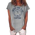 Dibs On The Captain Anchor Funny Captain Wife  Women's Loosen Crew Neck Short Sleeve T-Shirt Green