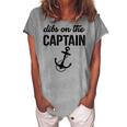Dibs On The Captain Retro Anchor Funny Captain Wife  Women's Loosen Crew Neck Short Sleeve T-Shirt Green
