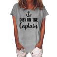 Funny Captain Wife Dibs On The Captain Quote Anchor Sailing   V2 Women's Loosen Crew Neck Short Sleeve T-Shirt Green