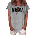 Mama Lightning Bolt Leopard Cheetah Print Mothers Day  Women's Loosen Crew Neck Short Sleeve T-Shirt Green
