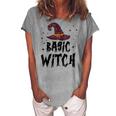 Basic Witch Women Halloween Distressed Witch Hat Women's Loosen T-shirt Green