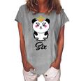 6 Year Old Gifts Cute Panda Birthday Girl 6Th Birthday Funny Women's Loosen Crew Neck Short Sleeve T-Shirt White