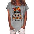 One Thankful Er Nurse Messy Bun Fall Autumn Thanksgiving Women's Loosen Crew Neck Short Sleeve T-Shirt White