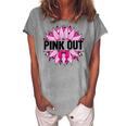 Pink Out Breast Cancer Awareness Sunflower Pink Women's Loosen Crew Neck Short Sleeve T-Shirt White
