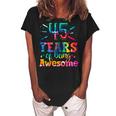 45 Years Of Being Awesome Tie Dye 45 Years Old 45Th Birthday Women's Loosen Crew Neck Short Sleeve T-Shirt Black