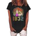 Awesome Since 1932 Vintage 1932 90Th Birthday 90 Years Old Women's Loosen Crew Neck Short Sleeve T-Shirt Black