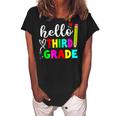 Back To School Hello 3Rd Grade Kids Teacher Student Women's Loosen Crew Neck Short Sleeve T-Shirt Black
