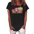 Fall Vibes Old School Truck Full Of Pumpkins And Fall Colors  Women's Loosen Crew Neck Short Sleeve T-Shirt Black