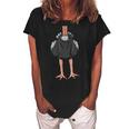 Funny Headless Ostrich Halloween Giant Bird Easy Costume Women's Loosen Crew Neck Short Sleeve T-Shirt Black