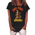 Funny Scary Halloween 100 That Witch Witchy Cat Women's Loosen Crew Neck Short Sleeve T-Shirt Black
