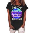 Girls Trip Punta Cana Dominican Republic Birthday Girl Squad Women's Loosen Crew Neck Short Sleeve T-Shirt Black
