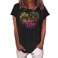 Happy Mothers Day With Tie-Dye Heart Mothers Day  Women's Loosen Crew Neck Short Sleeve T-Shirt Black