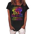 Legend Was Born In 1932 90 Year Old 90Th Birthday Tie Dye Women's Loosen Crew Neck Short Sleeve T-Shirt Black