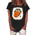 Leopard Lips Halloween Lips Vampire Mouth Pumpkin Tongue Women's Loosen Crew Neck Short Sleeve T-Shirt Black