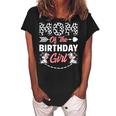 Mom Of The Birthday Girl Cow Birthday Farm Animal Women's Loosen Crew Neck Short Sleeve T-Shirt Black
