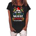 Nurse Christmas - Be Nice To The Nurse Santa Is Watching Women's Loosen Crew Neck Short Sleeve T-Shirt Black