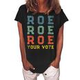 Roe Your Vote Pro Choice Vintage Retro Women's Loosen Crew Neck Short Sleeve T-Shirt Black