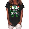 School Nurse Squad Irish Shamrock  Nurse St Patricks Day  Women's Loosen Crew Neck Short Sleeve T-Shirt Black